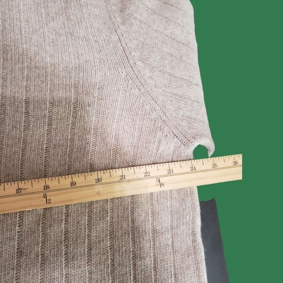 Giorgiolini Mens 100% Wool Ribbed Knit Pullover Sweater Beige Large - Picture 3 of 10